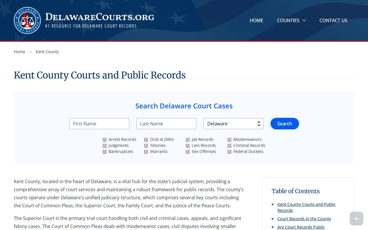 Kent County court information including probate court records access