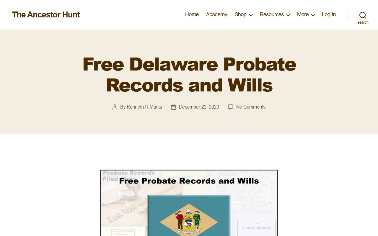 Free Delaware probate court records and historical will collections